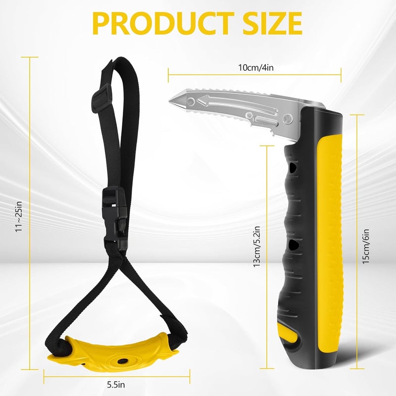 Kaiedos Car Door Handle for Elderly - 2026 New 3-in-1 Car Handle Assist, 2 Pack Auto Cane Portable Vehicle Support Handle Door Assist Bar, Max Load 500 Lbs, Anti-Slip Design (Yellow-Car Handle +Strap) - Image 3